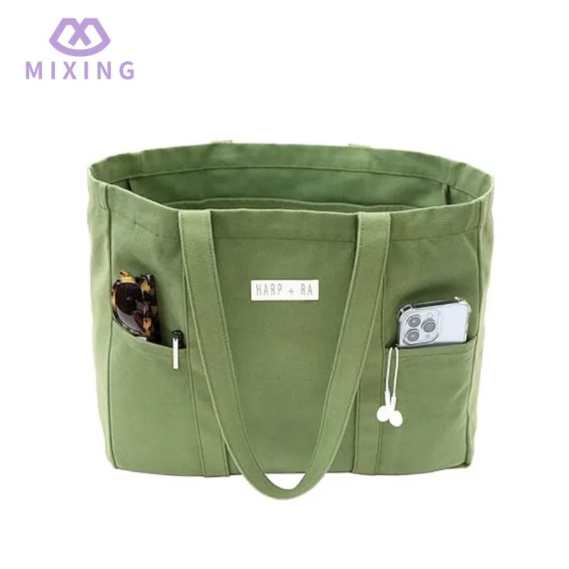 Beg tote kanvas tambahan besar